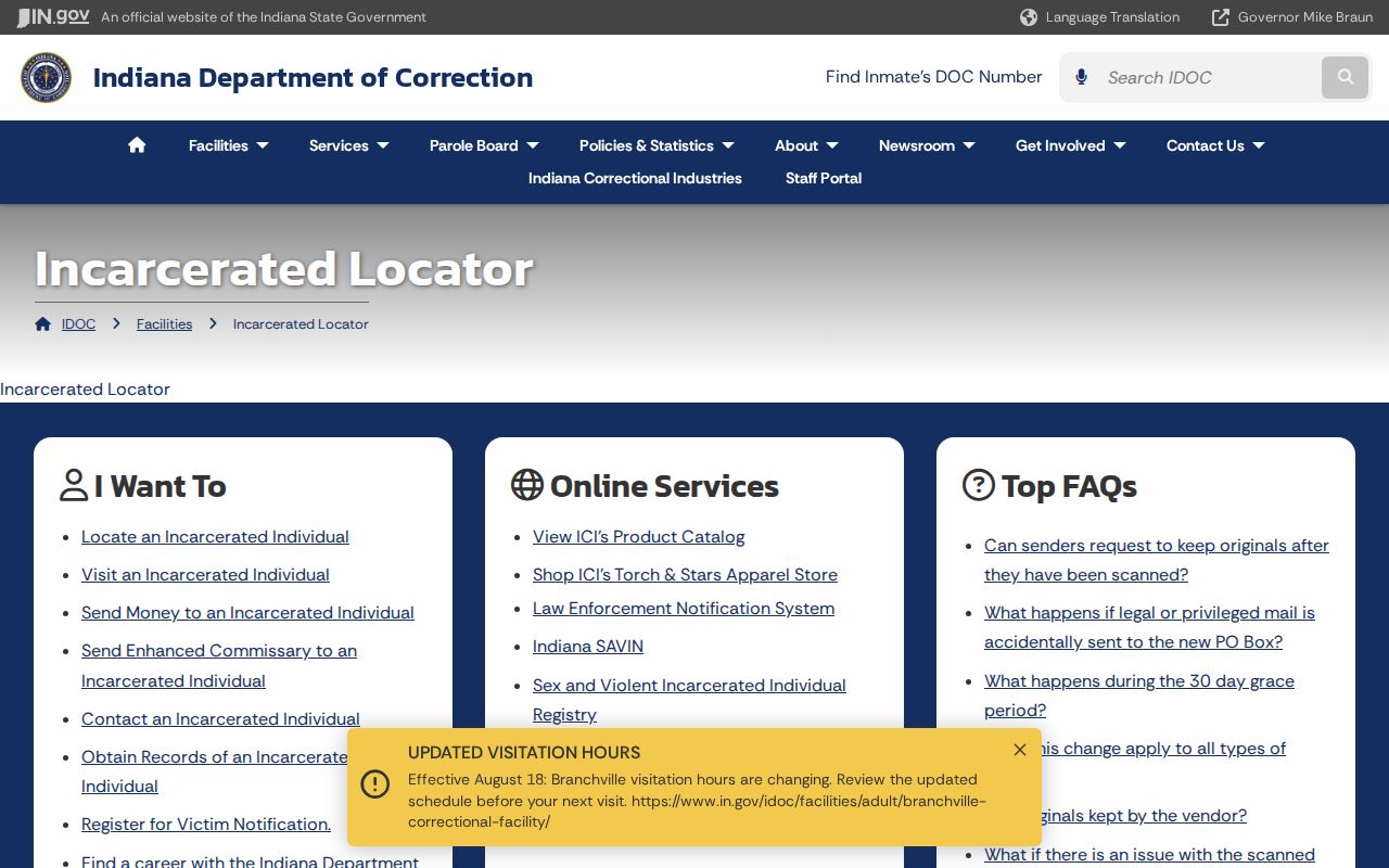 Indiana Washington County offender record lookup